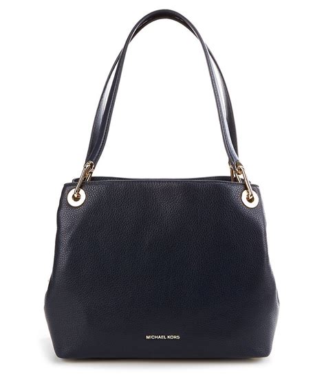 michael kors raven pebbled leather tote black|Michael Kors raven large tote.